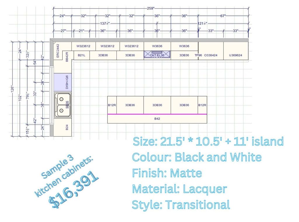 Shop Kitchen Sample Overview the 5 kitchens Sample 3 Design / Size | GME Cabinetry